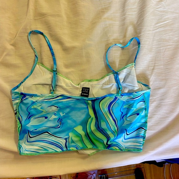 Blue Marbled Crop Top - Picture 3 of 3